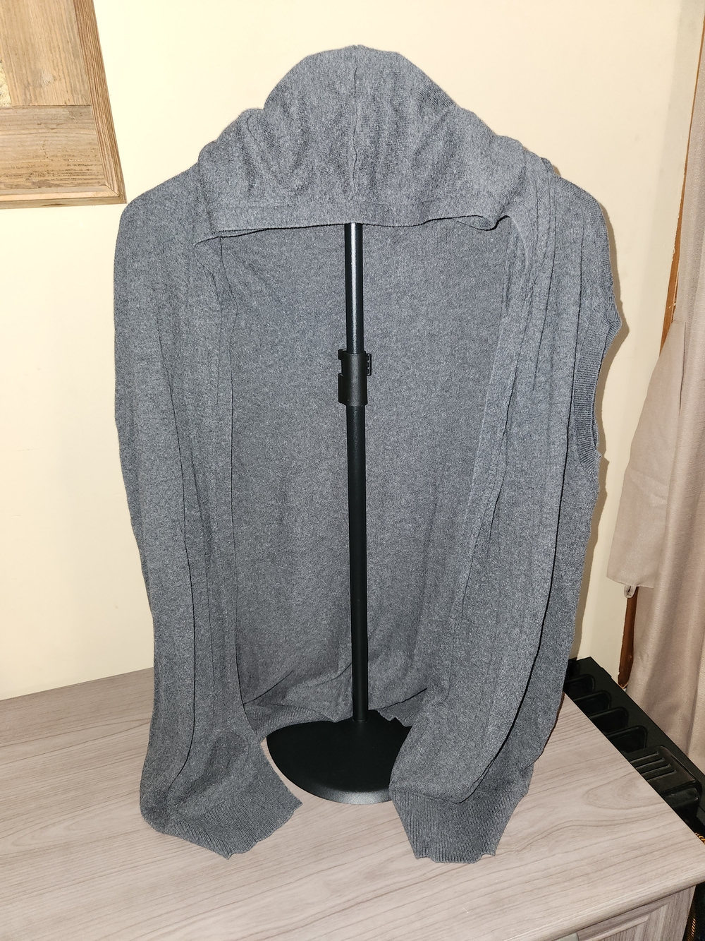Banana Republic Gray Hooded Open-Front Sweater Shrug